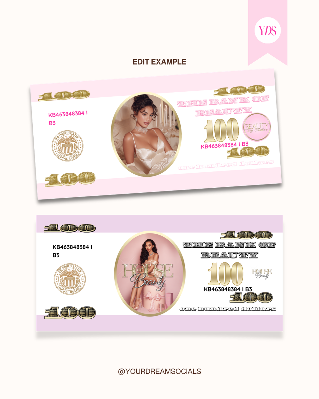 DOLLAR BILL GIFT VOUCHER TEMPLATE