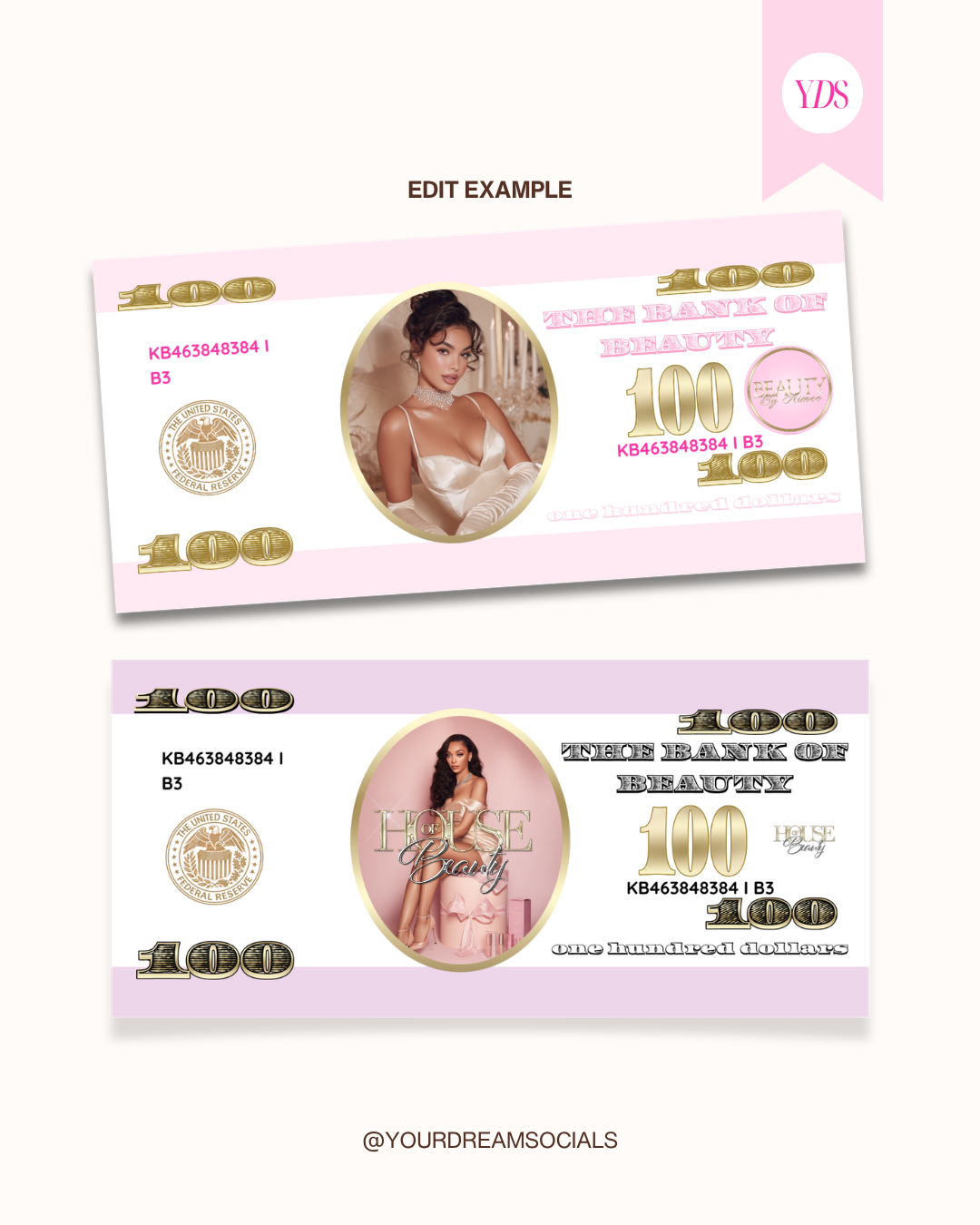 DOLLAR BILL GIFT VOUCHER TEMPLATE