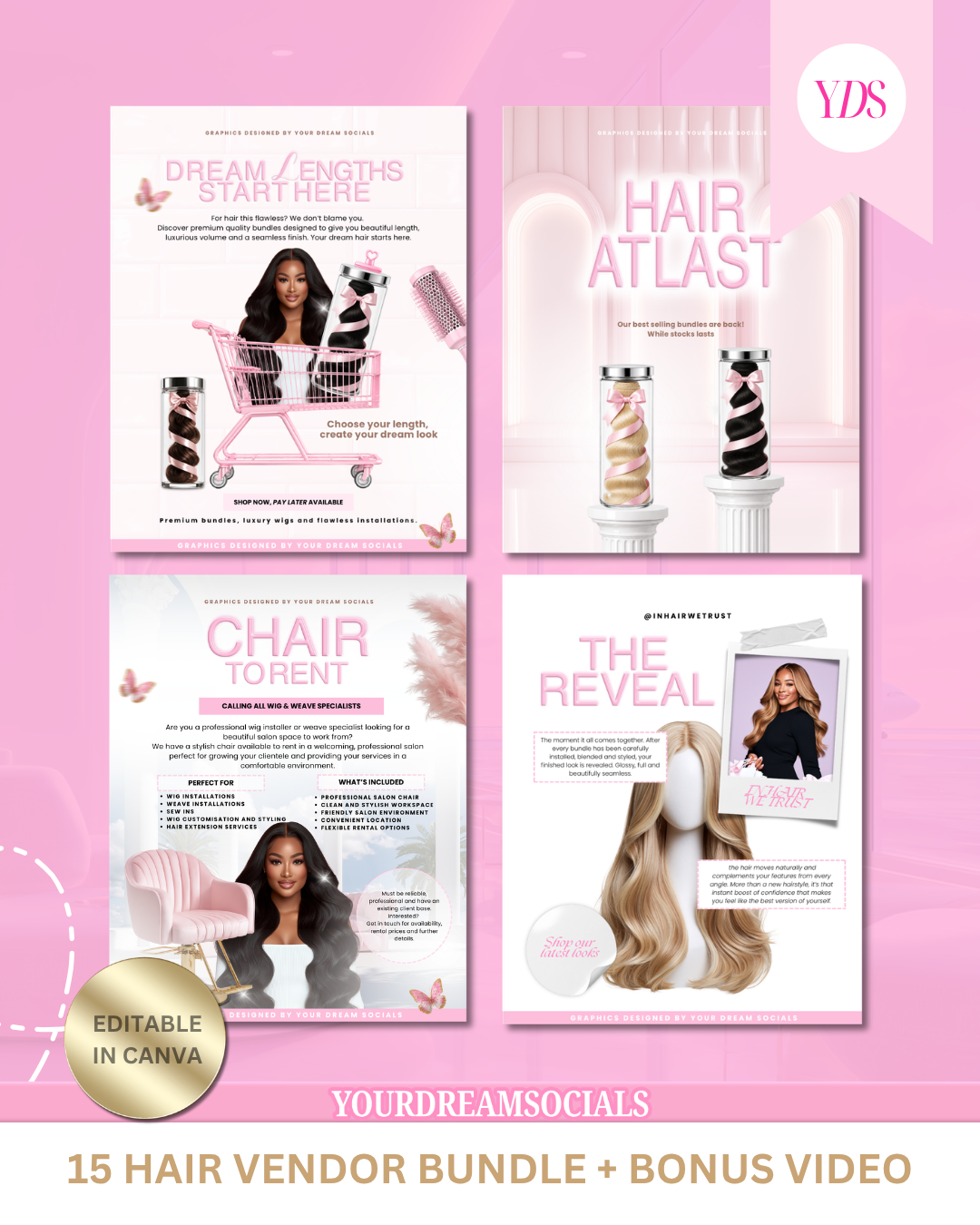 Hair Vendor Template Bundle