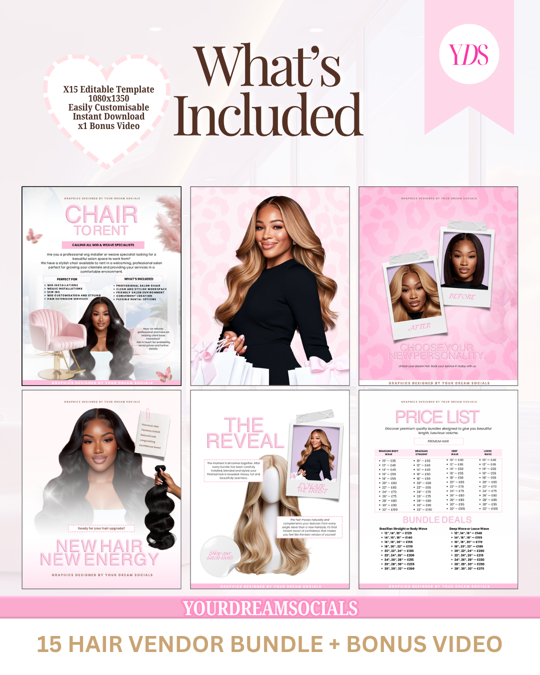 Hair Vendor Template Bundle