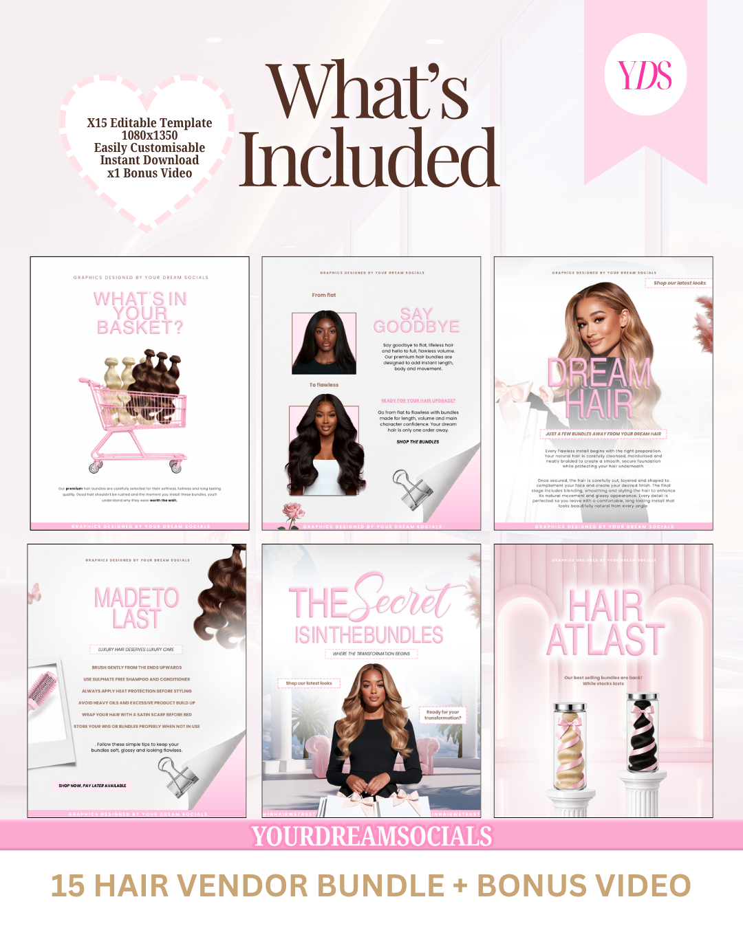 Hair Vendor Template Bundle