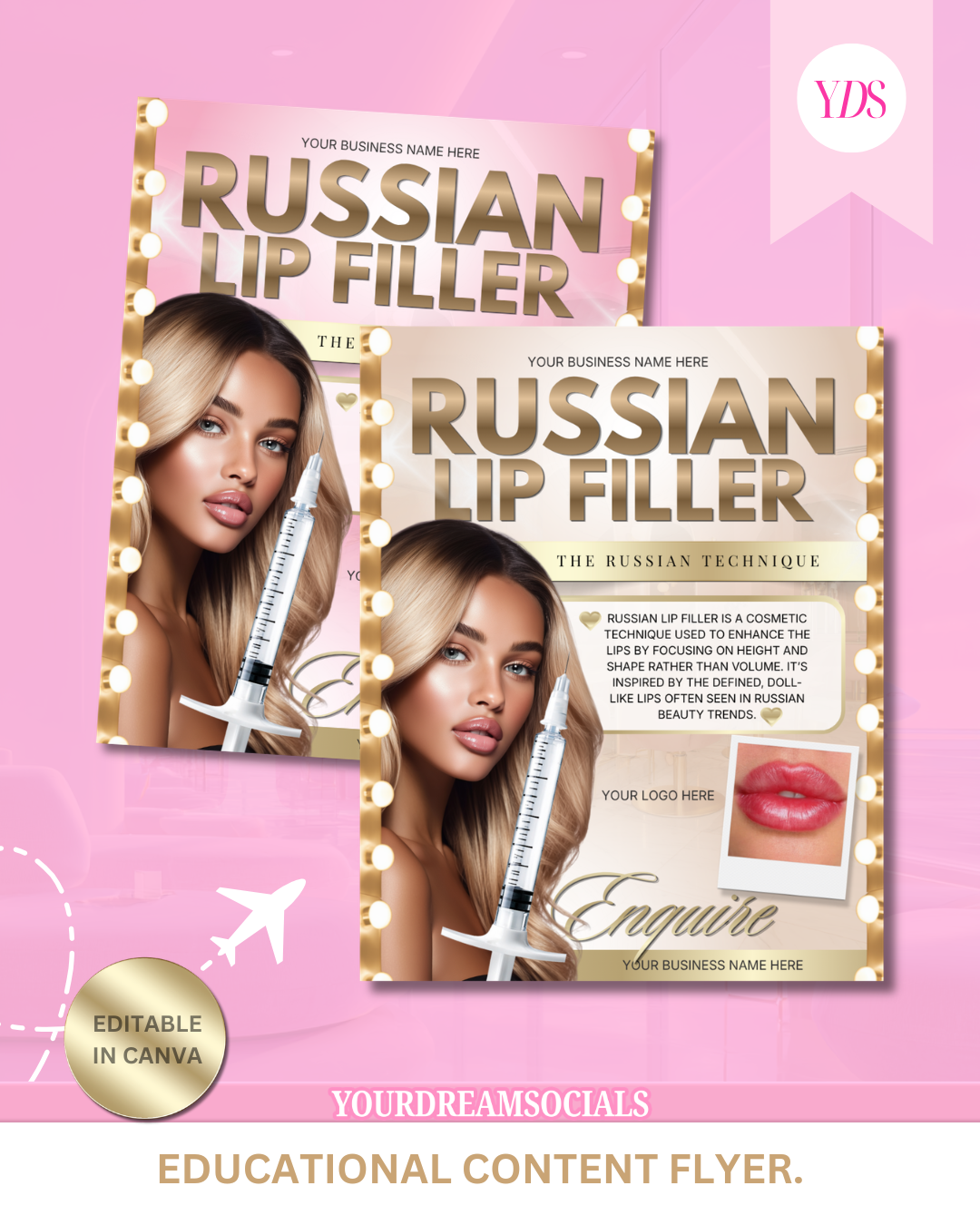 Russian lip filler template