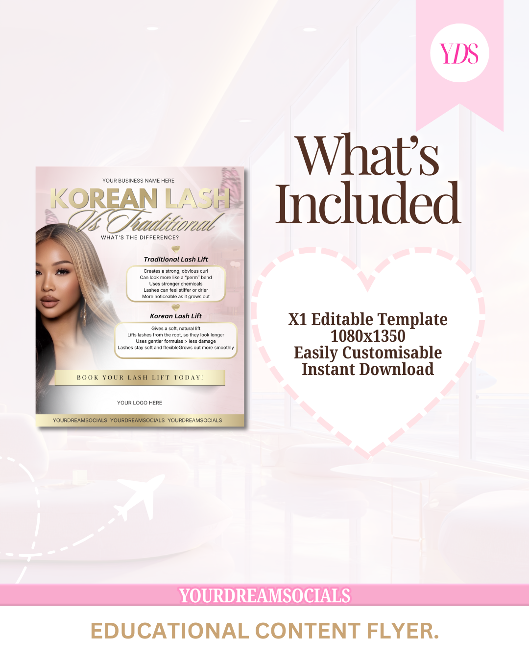 Korean lash lift template