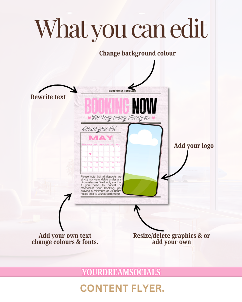 Booking now content template