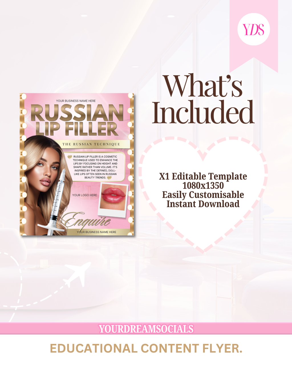Russian lip filler template