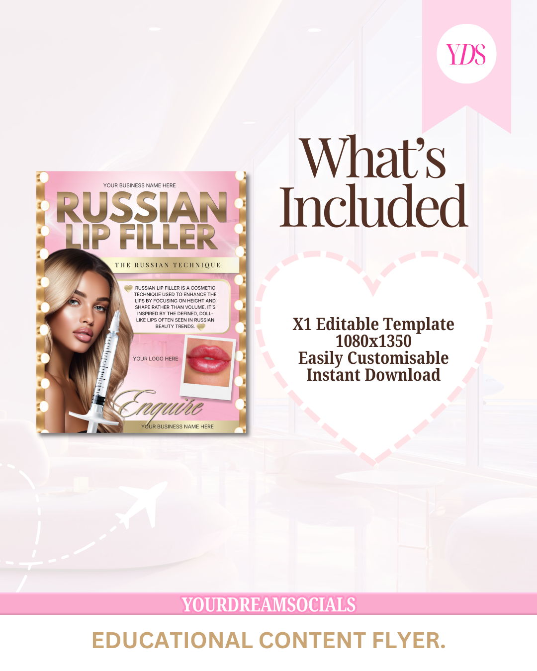 Russian lip filler template