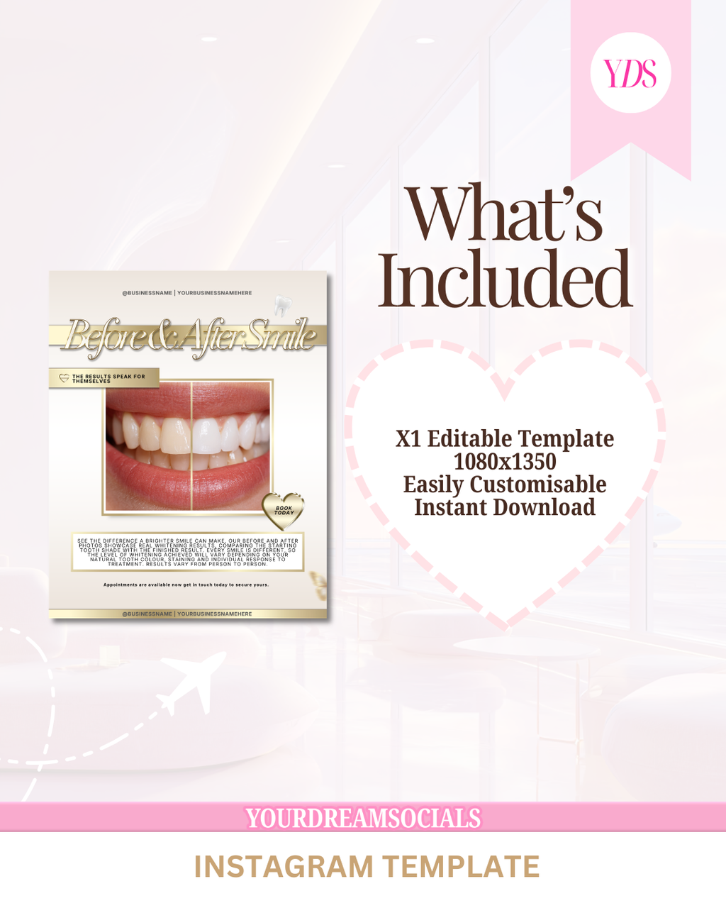 Teeth whitening before & after template
