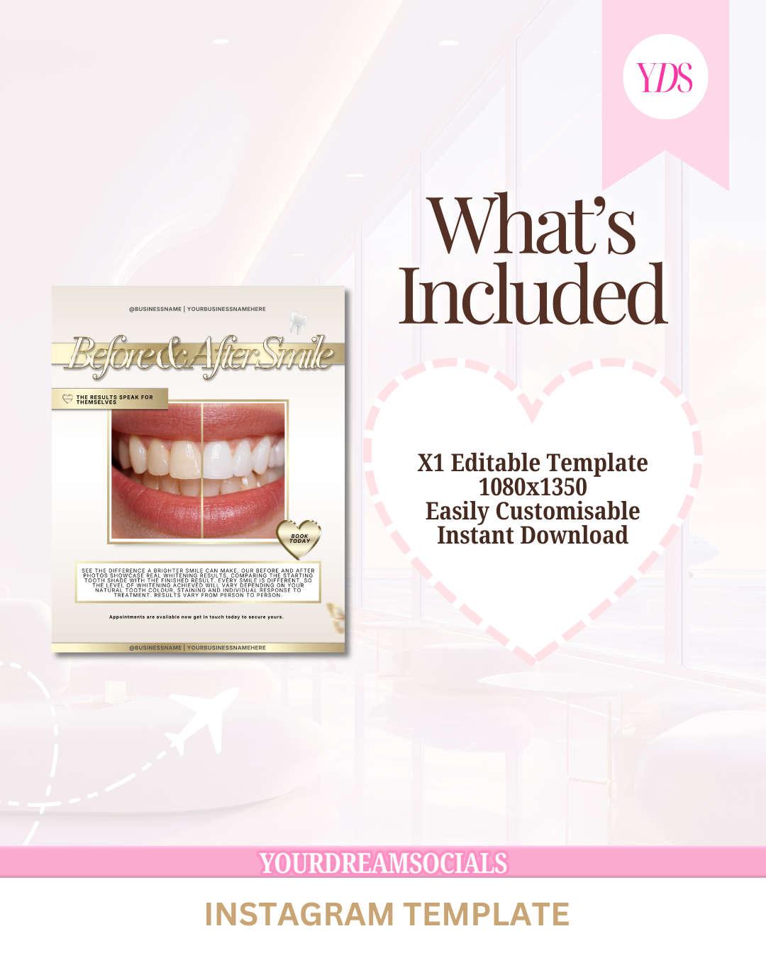 Teeth whitening before & after template