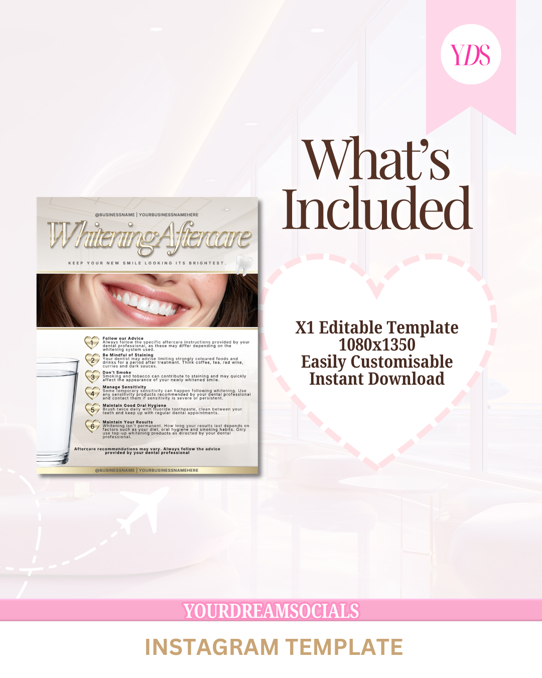 Teeth whitening aftercare template