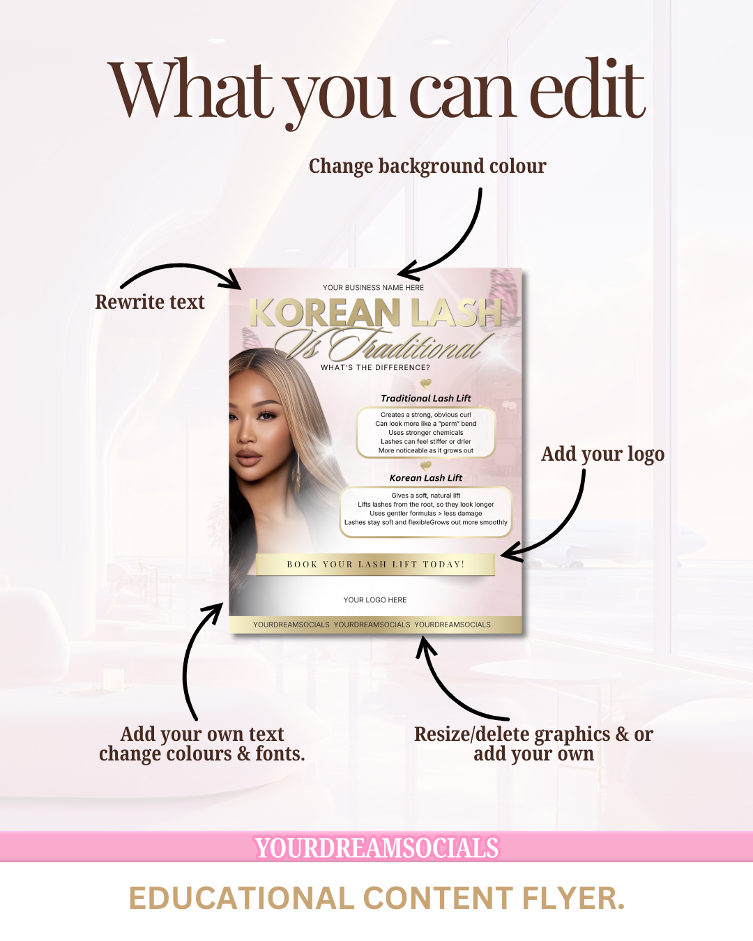 Korean lash lift template