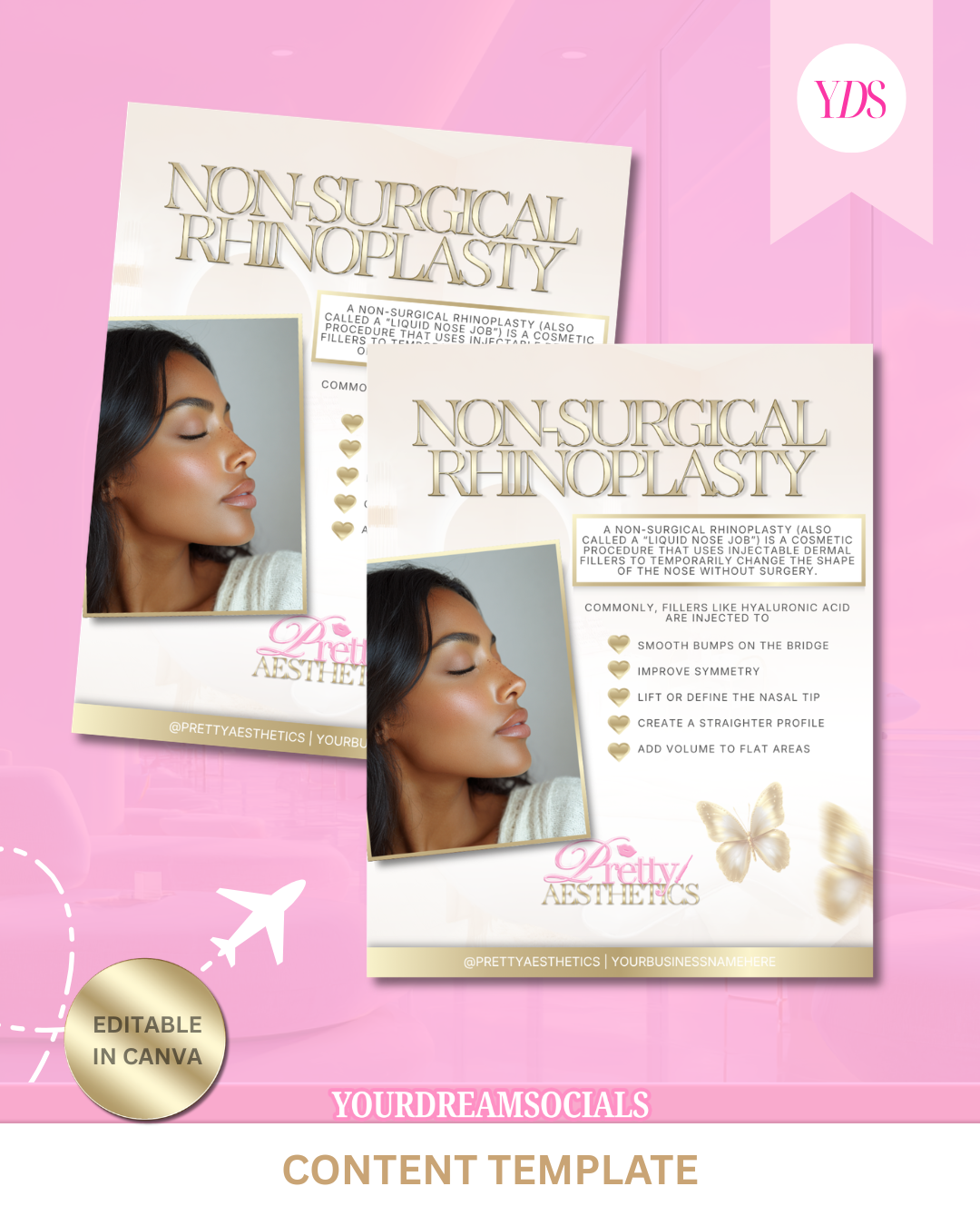 Non-surgical rhinoplasty template