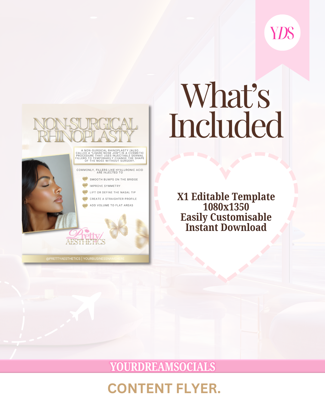 Non-surgical rhinoplasty template