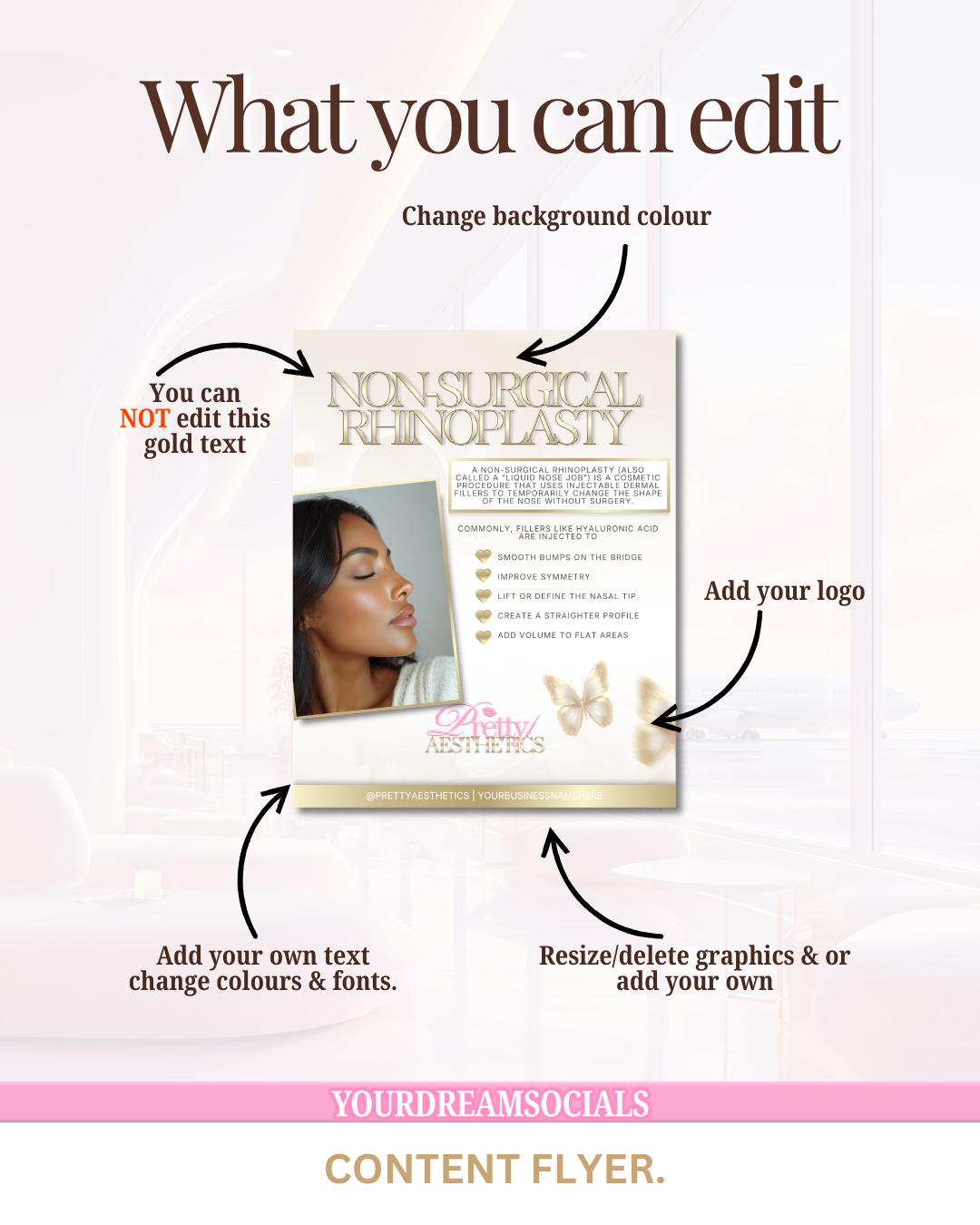 Non-surgical rhinoplasty template