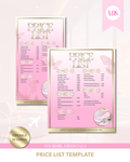 Aesthetic Price list templates