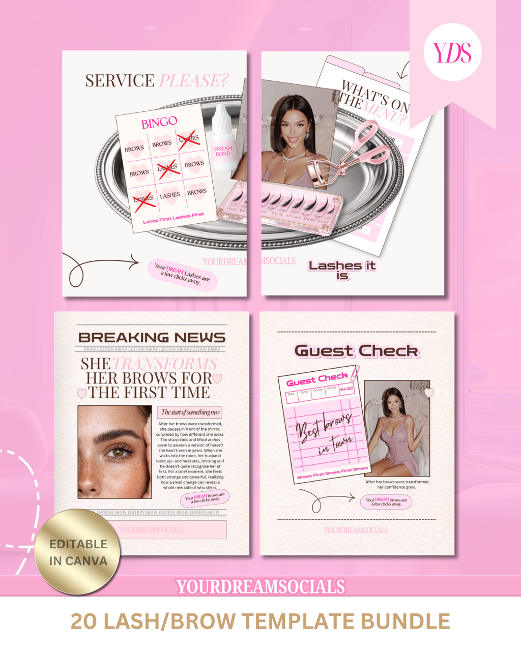 The lash/brow tech templates
