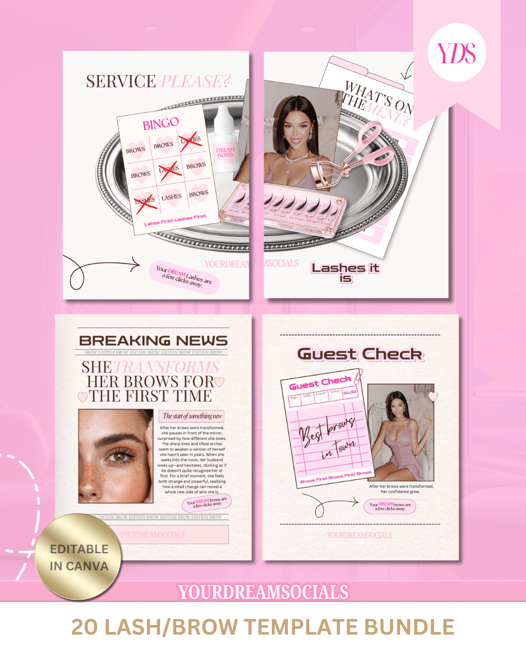The lash/brow tech templates