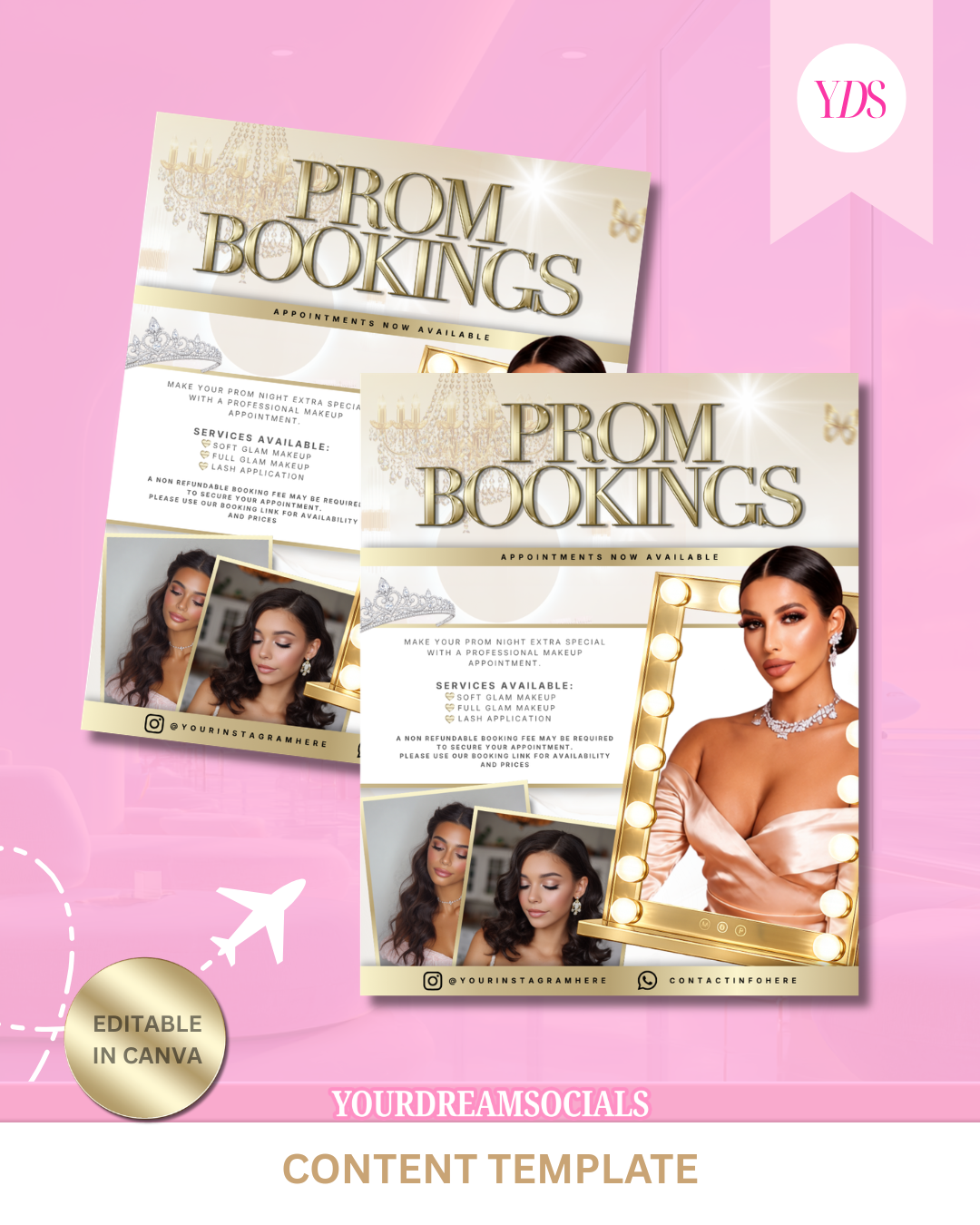 Prom bookings template