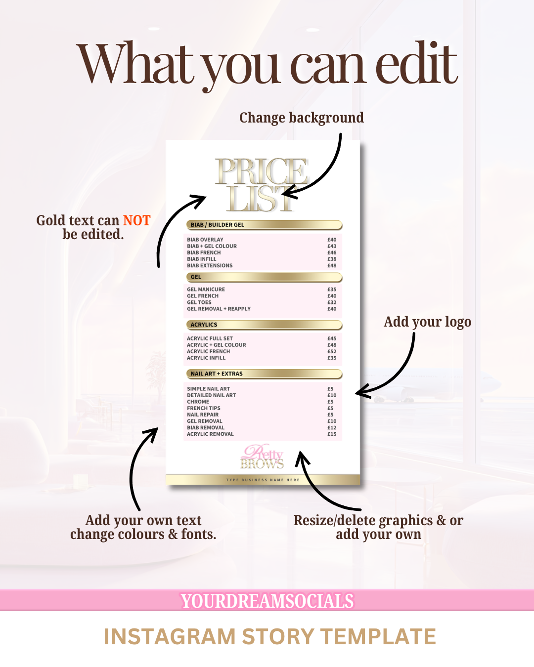 Nail tech story templates