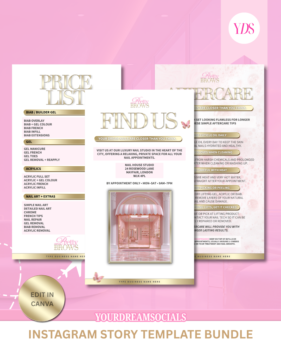 Nail tech story templates