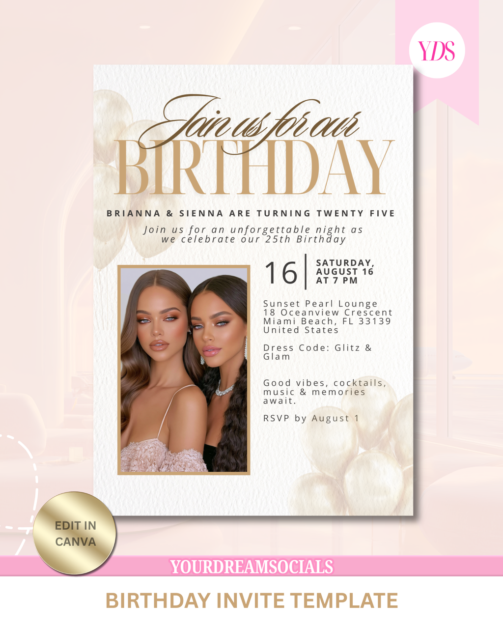 Birthday invite template