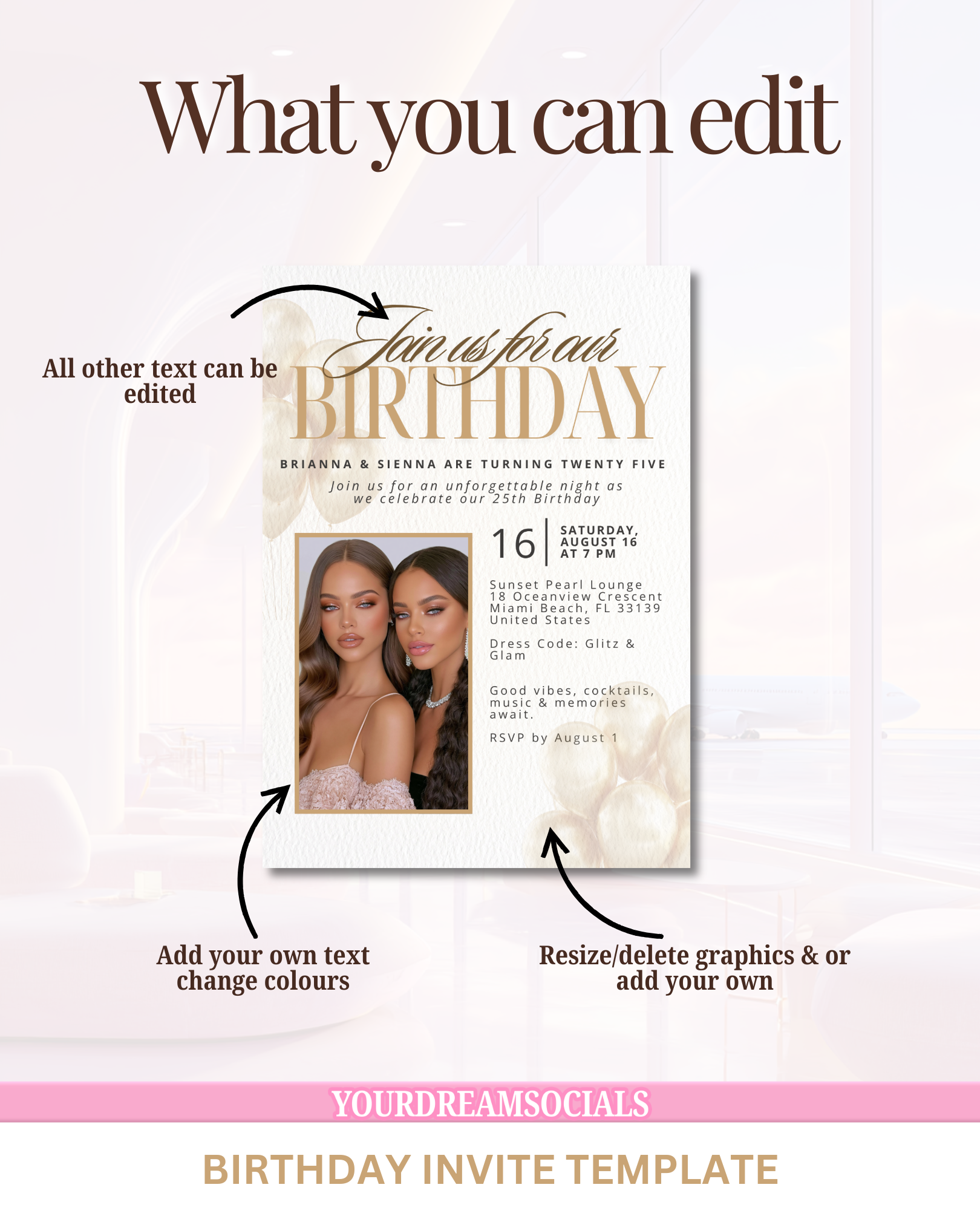 Birthday invite template