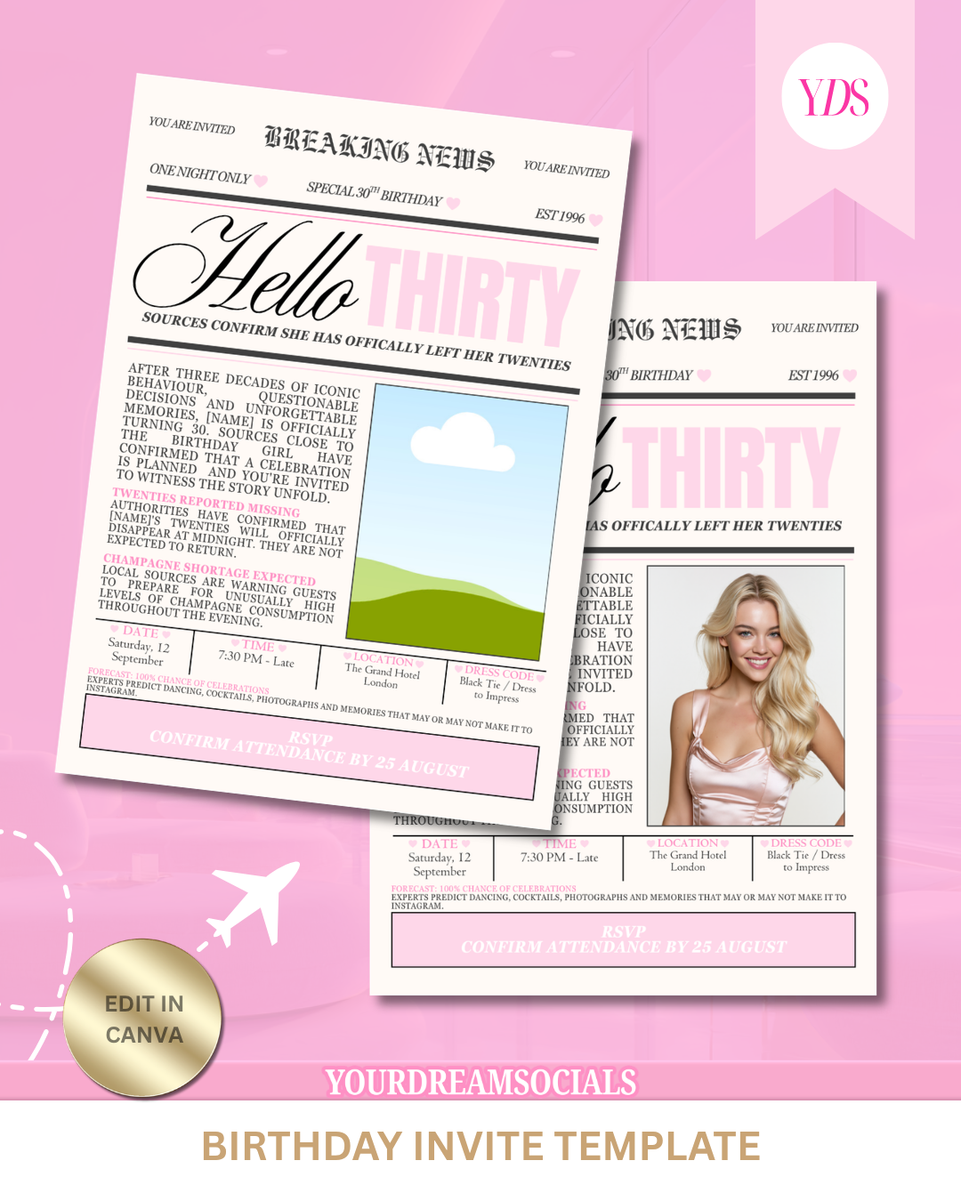 Birthday invite template