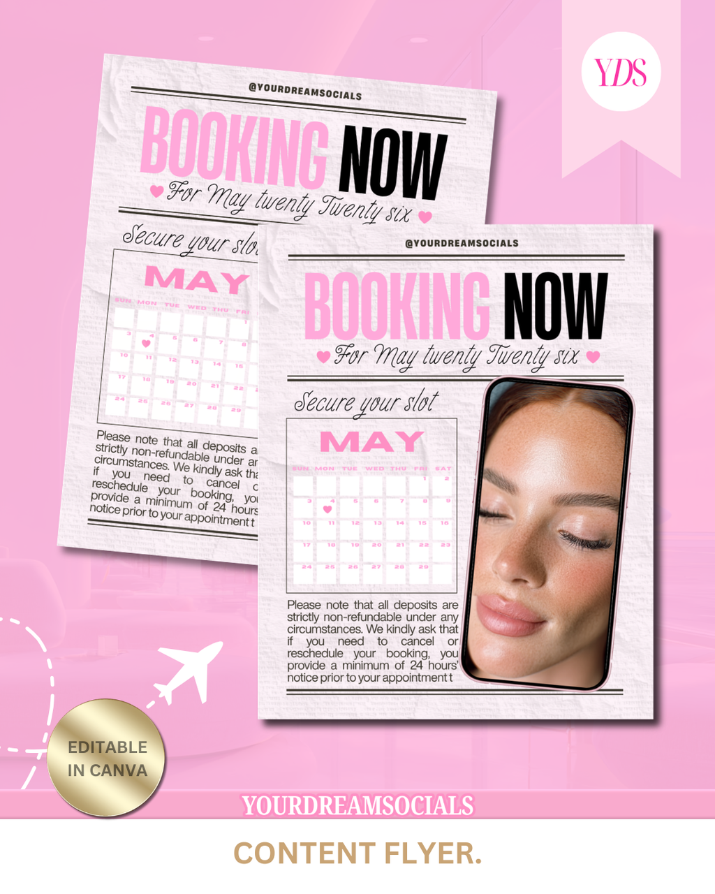 Booking now content template