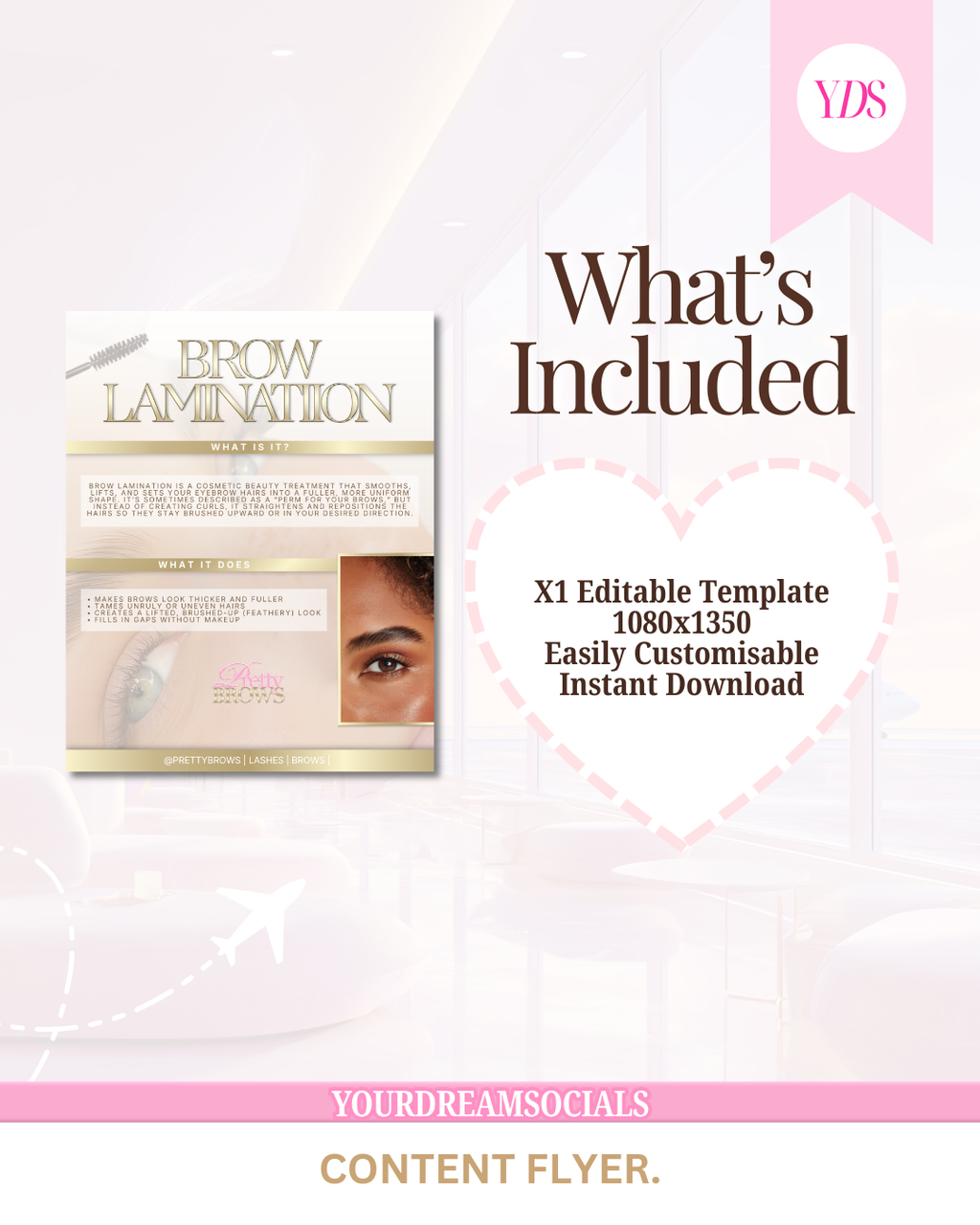 Brow lamination template