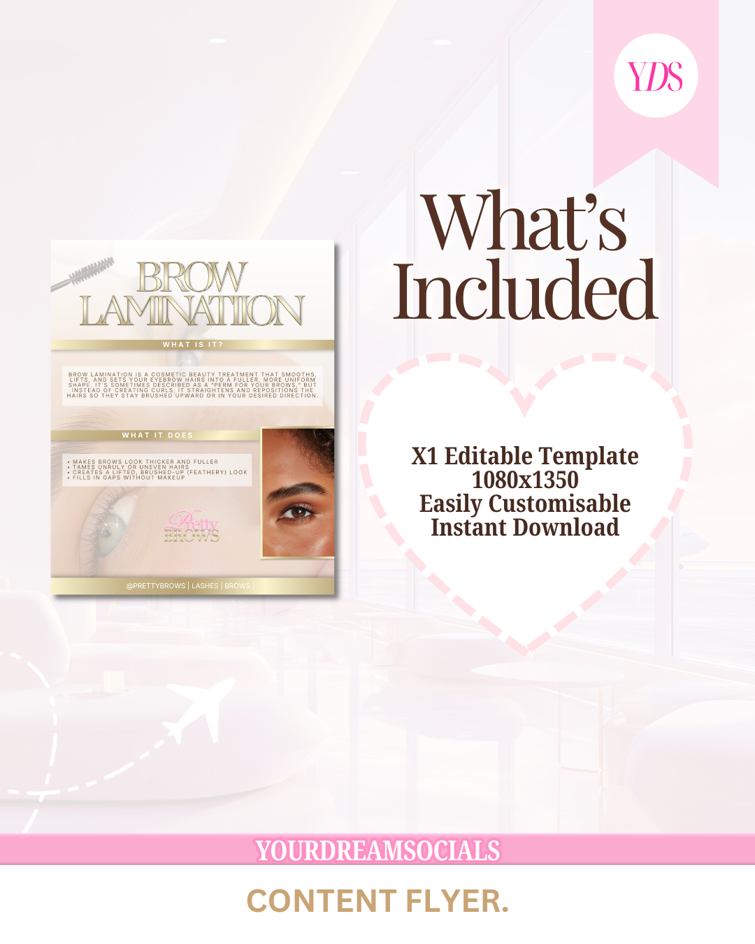 Brow lamination template