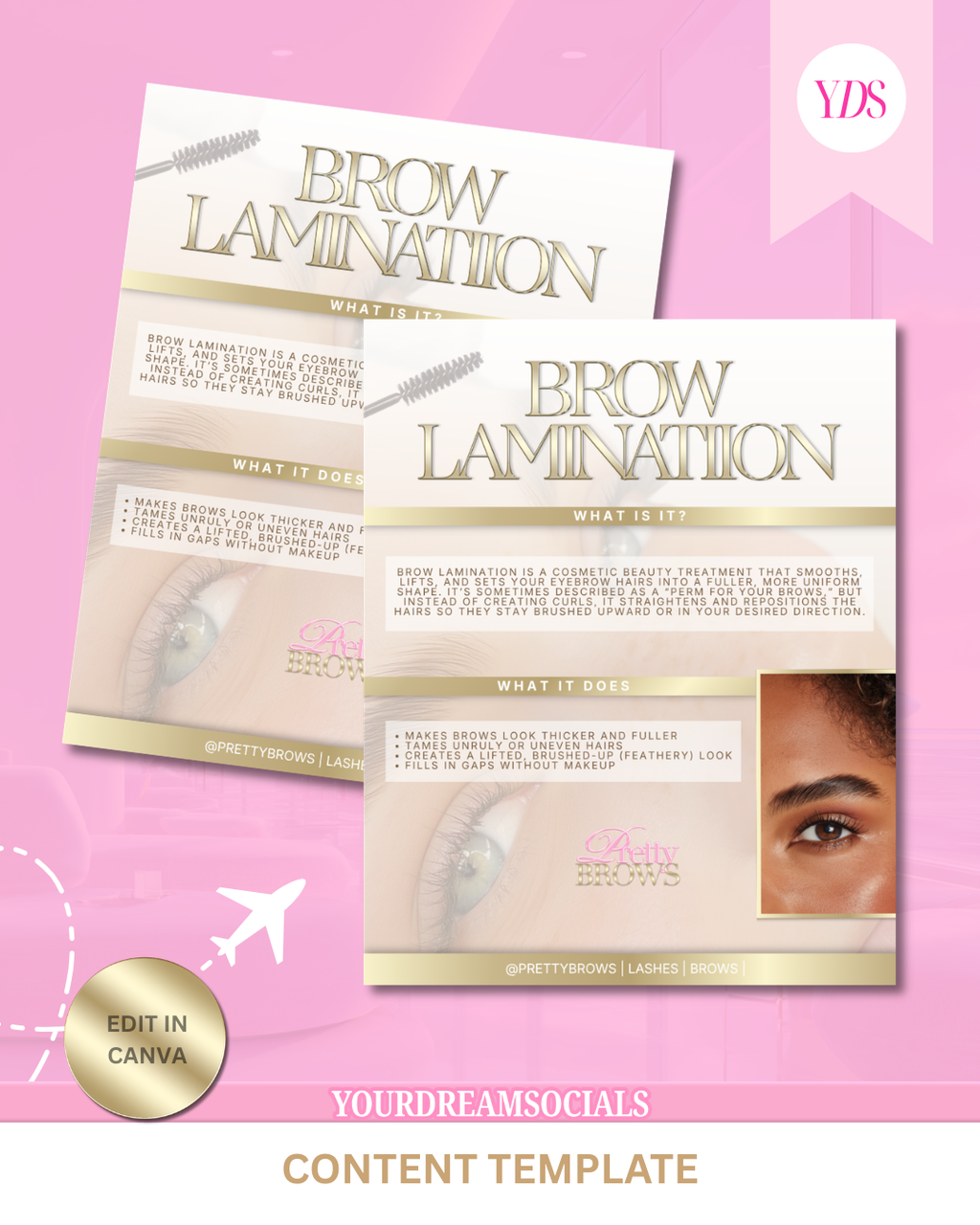 Brow lamination template