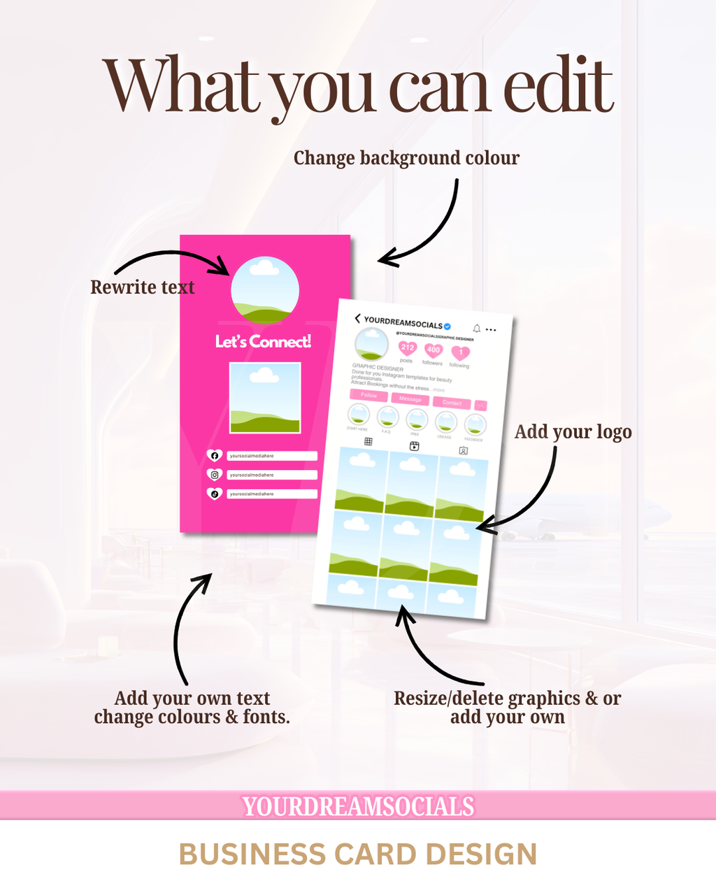 Instagram style business card template