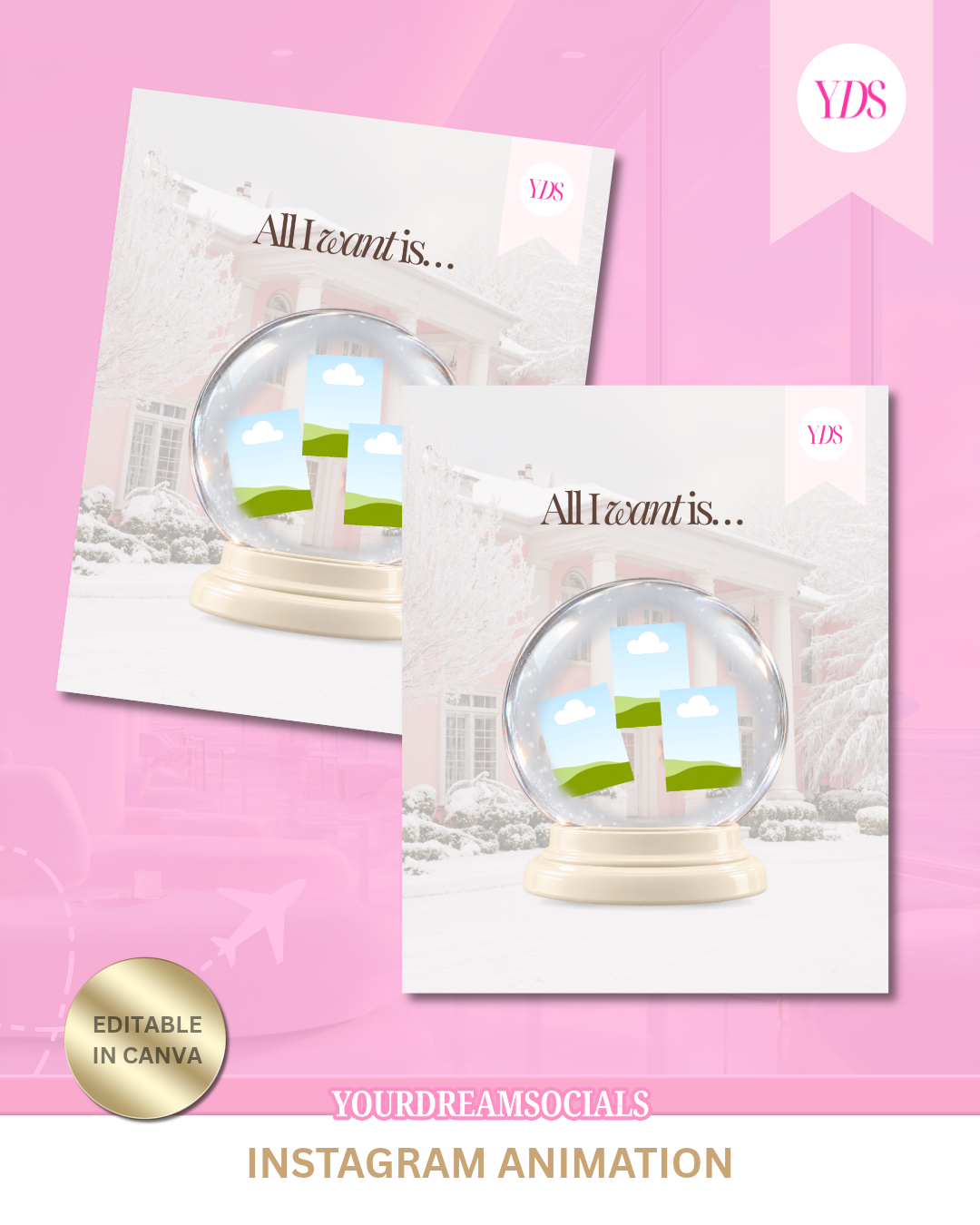 Cream snow globe animation