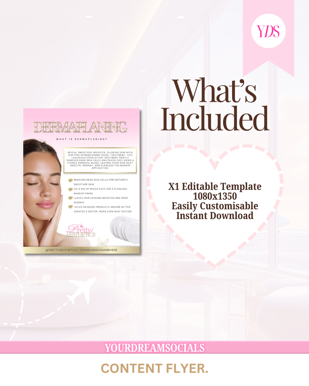 Dermaplaning template
