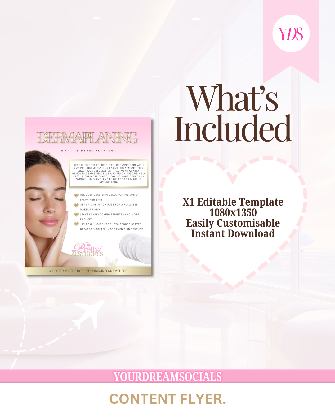 Dermaplaning template