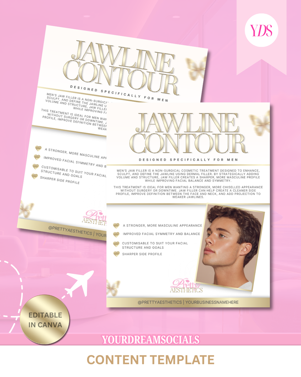 Jawline contour template