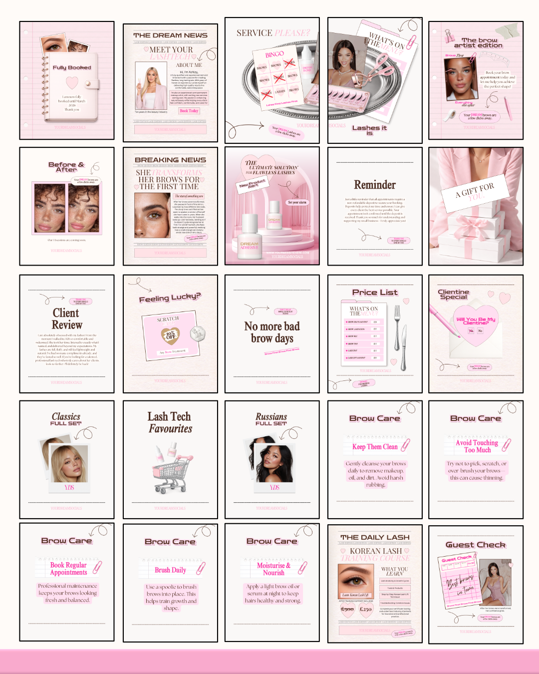 The lash/brow tech templates