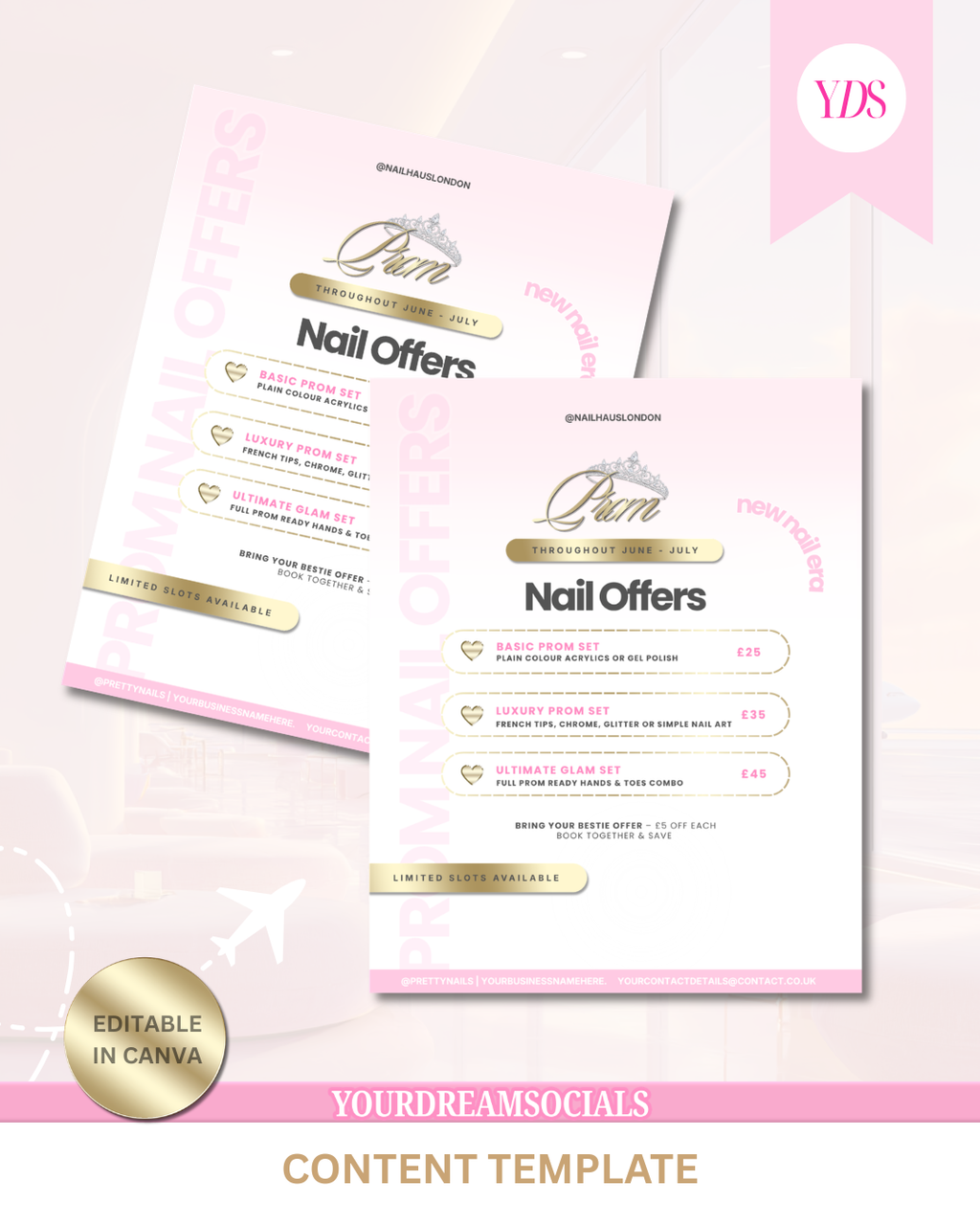 Prom Nail offers template