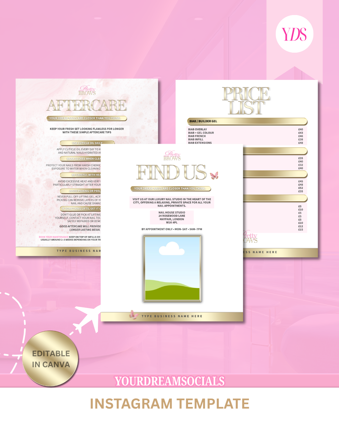 Nail tech templates