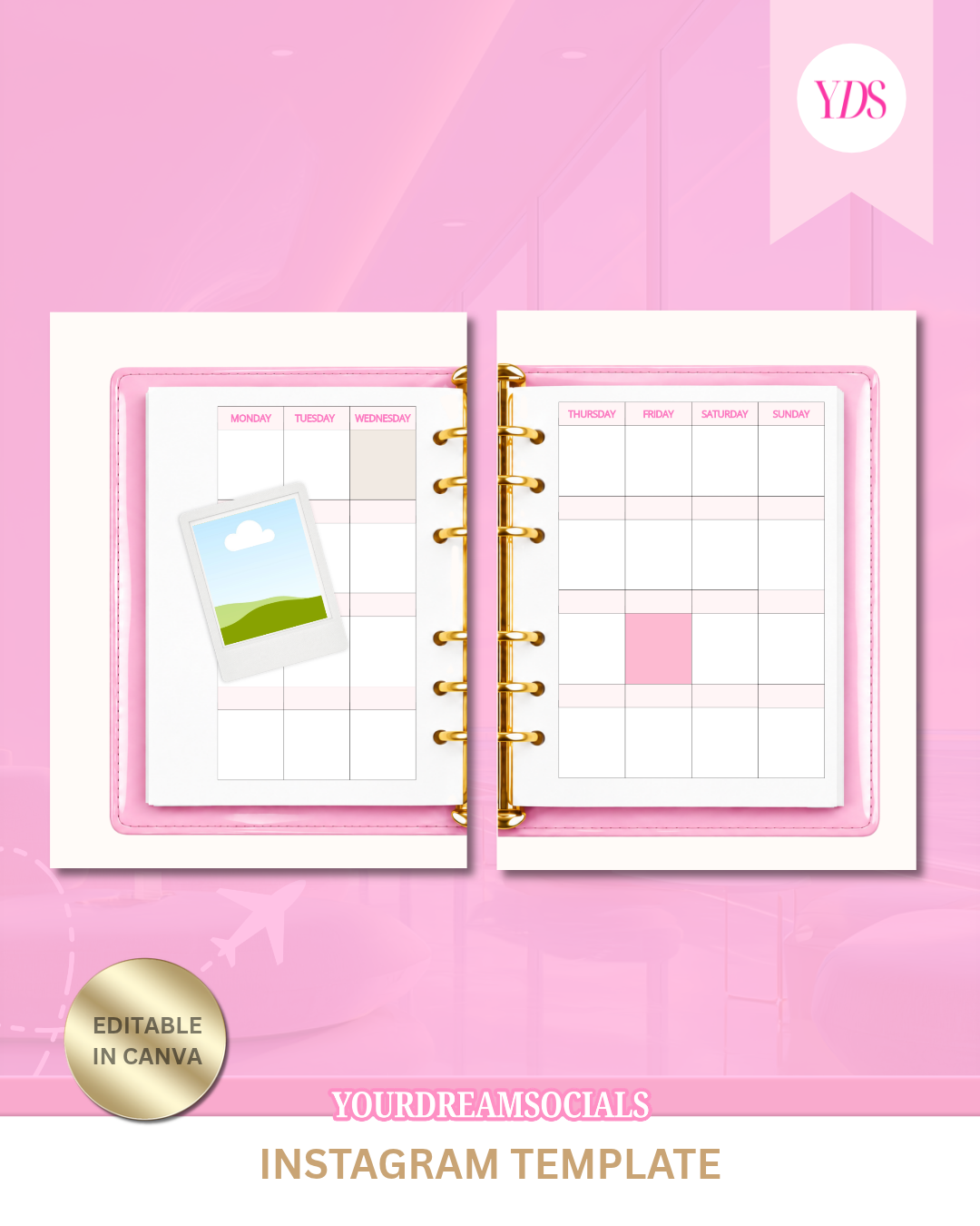 Pink planner template