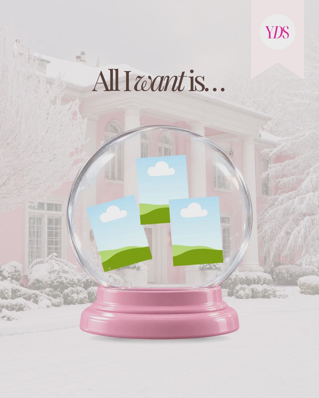 Pink snow globe animation