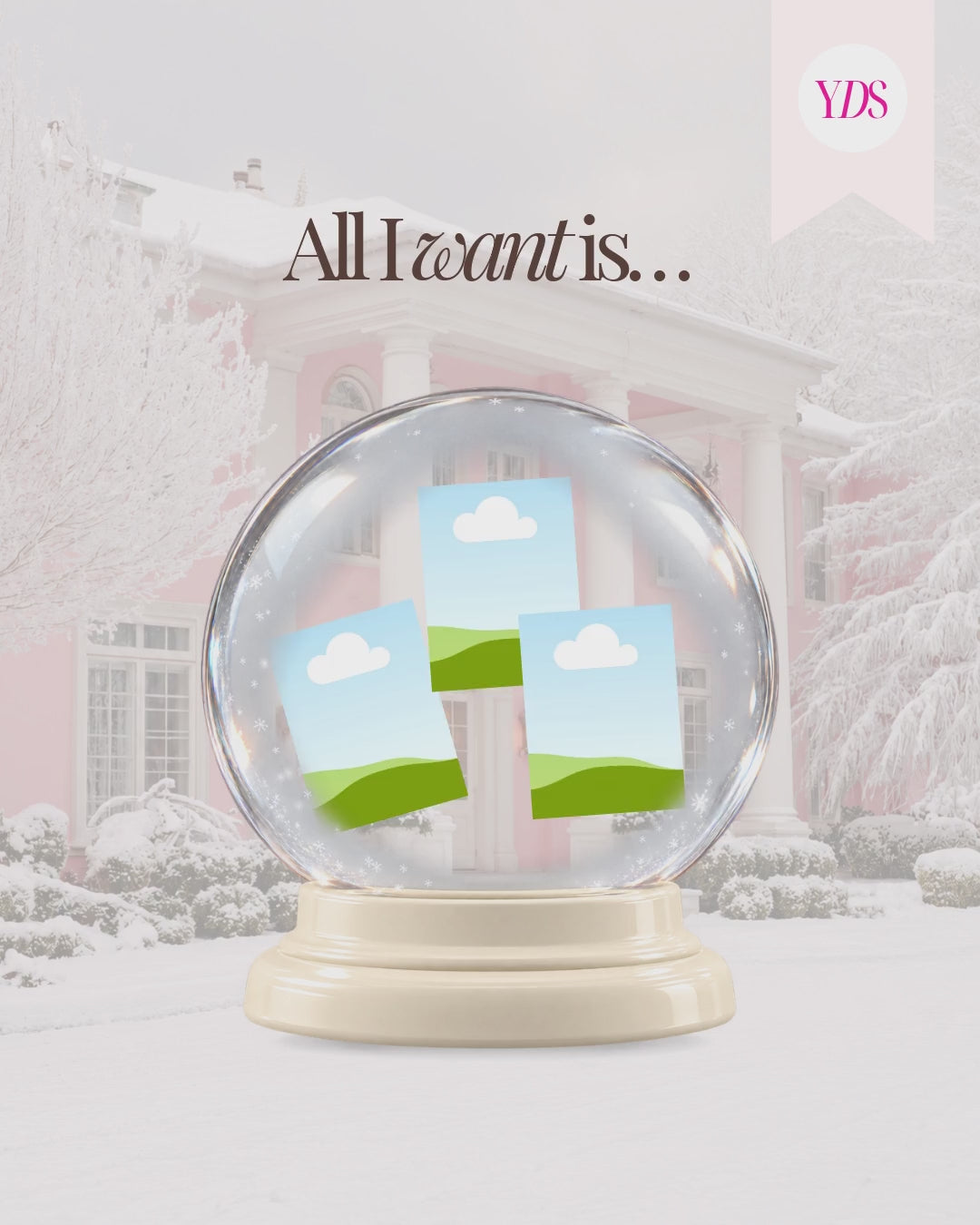 Cream snow globe animation
