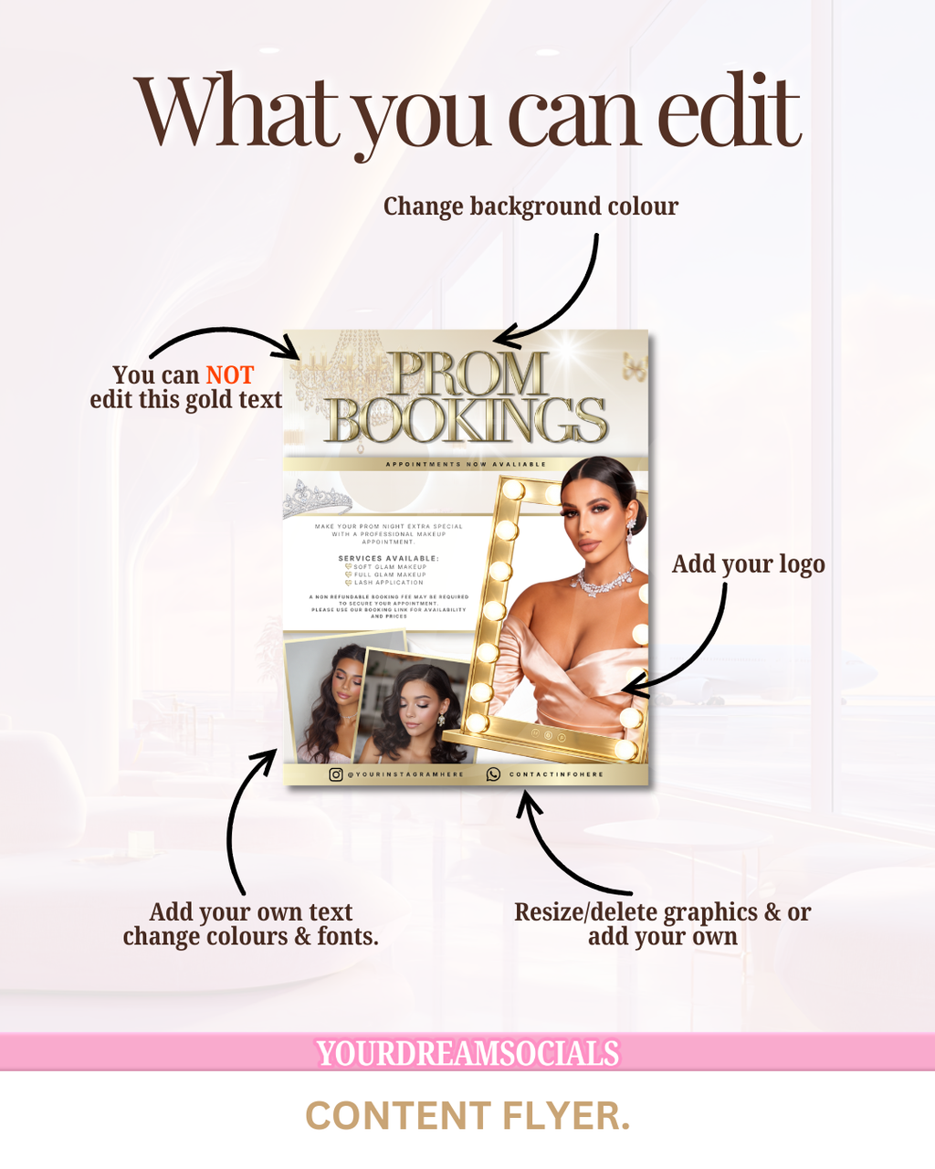 Prom bookings template