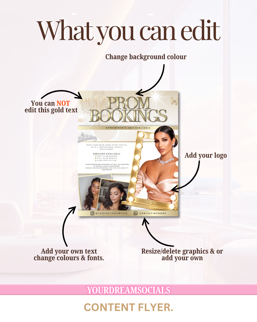 Prom bookings template