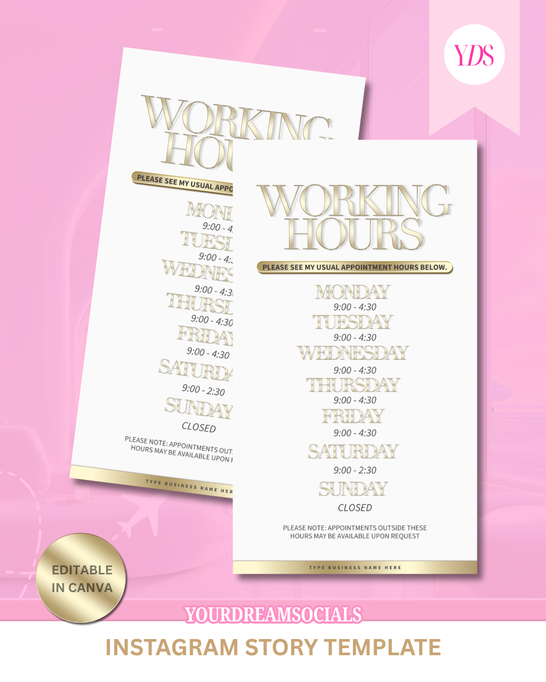 Working hours template (Story size)